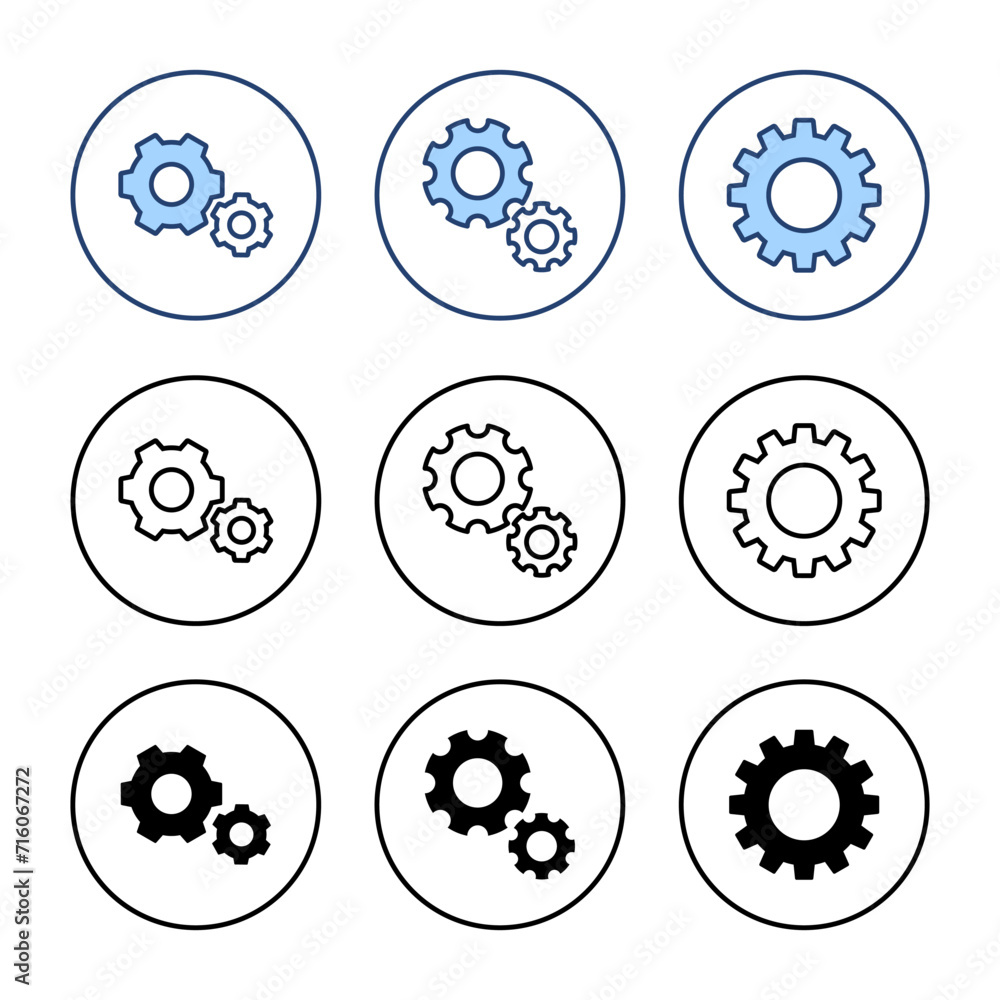 Setting icon vector. Cog sign and symbol. Gear Sign Setting icon vector. Cog sign and symbol. Gear Sign