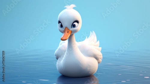 A cute cartoon swans character Ai Generative