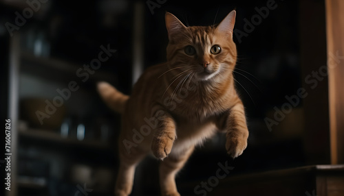 JUMPING OF A BEAUTIFUL CAT