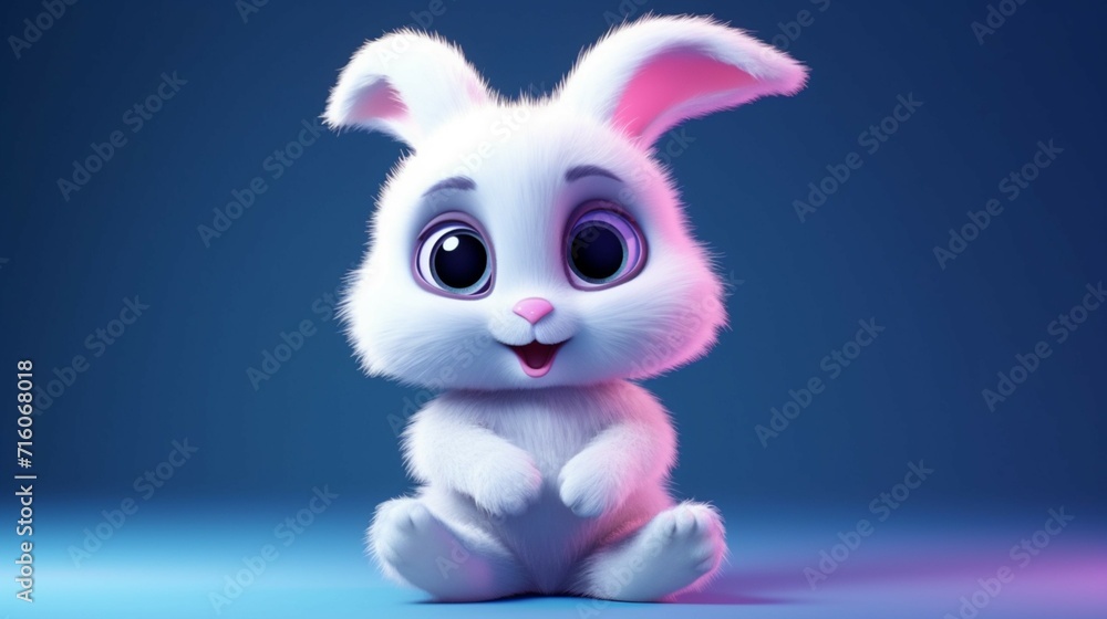 Fototapeta premium A cute cartoon pig character Ai Generative