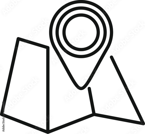Expedition map icon outline vector. Nature adventure. Offroad location