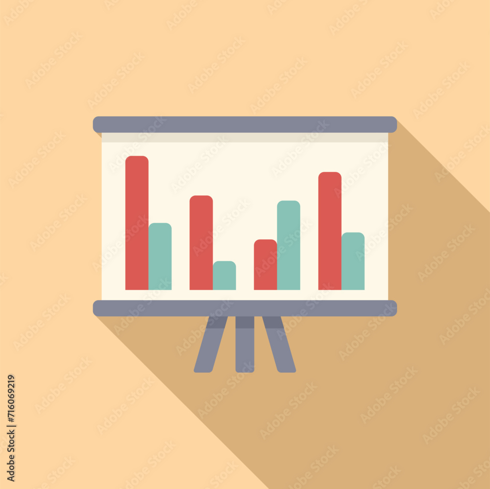 Commerce graph banner icon flat vector. Information chart. Online business Commerce graph banner icon flat vector. Information chart. Online business