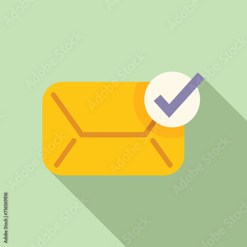 Marketing mail icon flat vector. Online support business. Target job