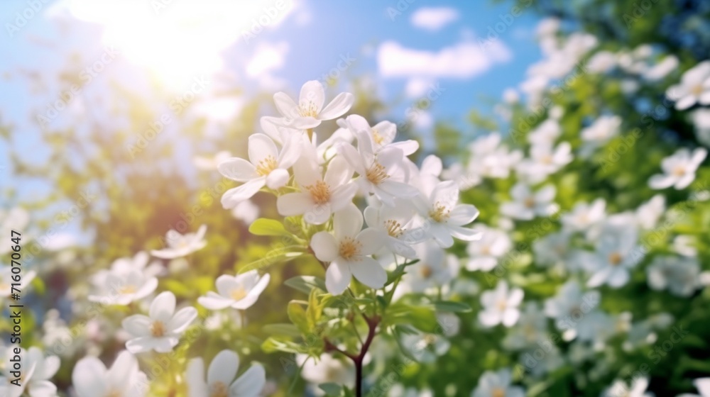 Beautiful blurred spring background nature with bloom Ai Generative Beautiful blurred spring background nature with bloom Ai Generative