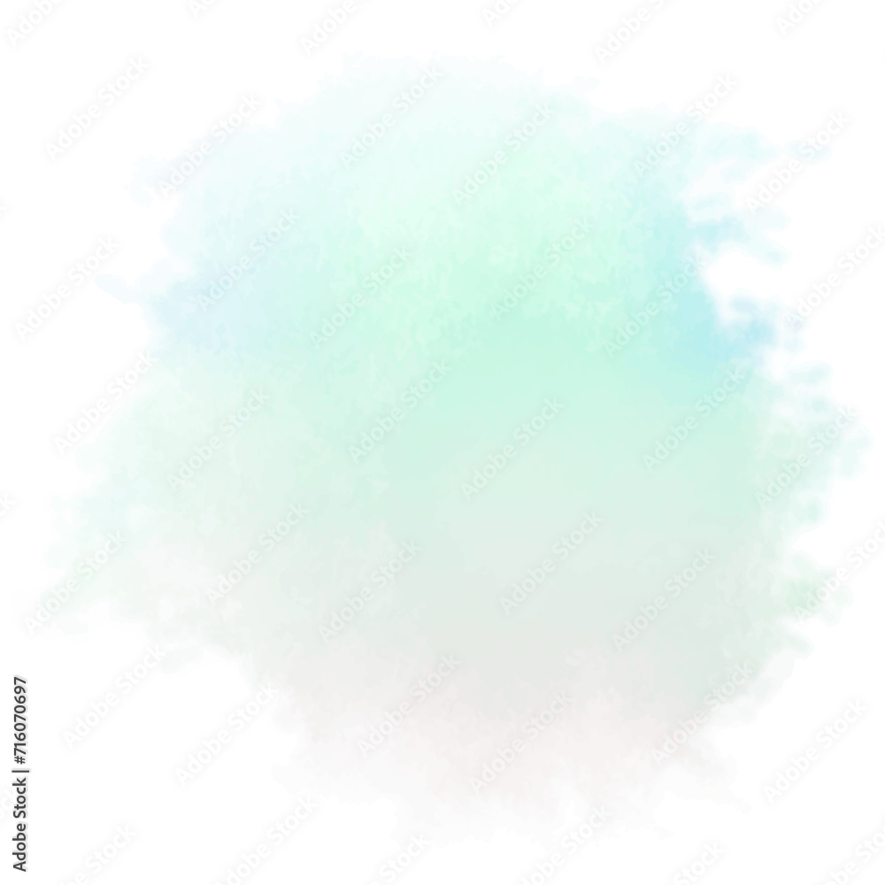 Vibrant Blue and Green Watercolor Cloud