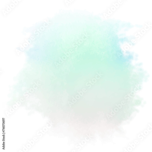 Vibrant Blue and Green Watercolor Cloud