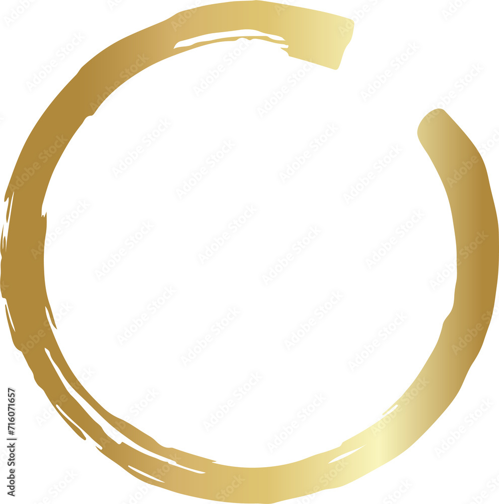 Gold circle line brush set. Element for design Gold circle line brush set. Element for design