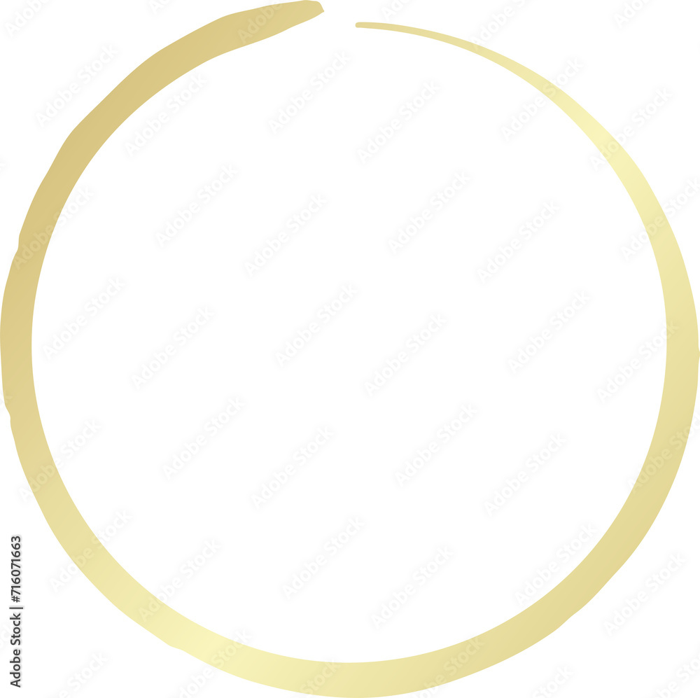 Gold circle line brush set. Element for design Gold circle line brush set. Element for design
