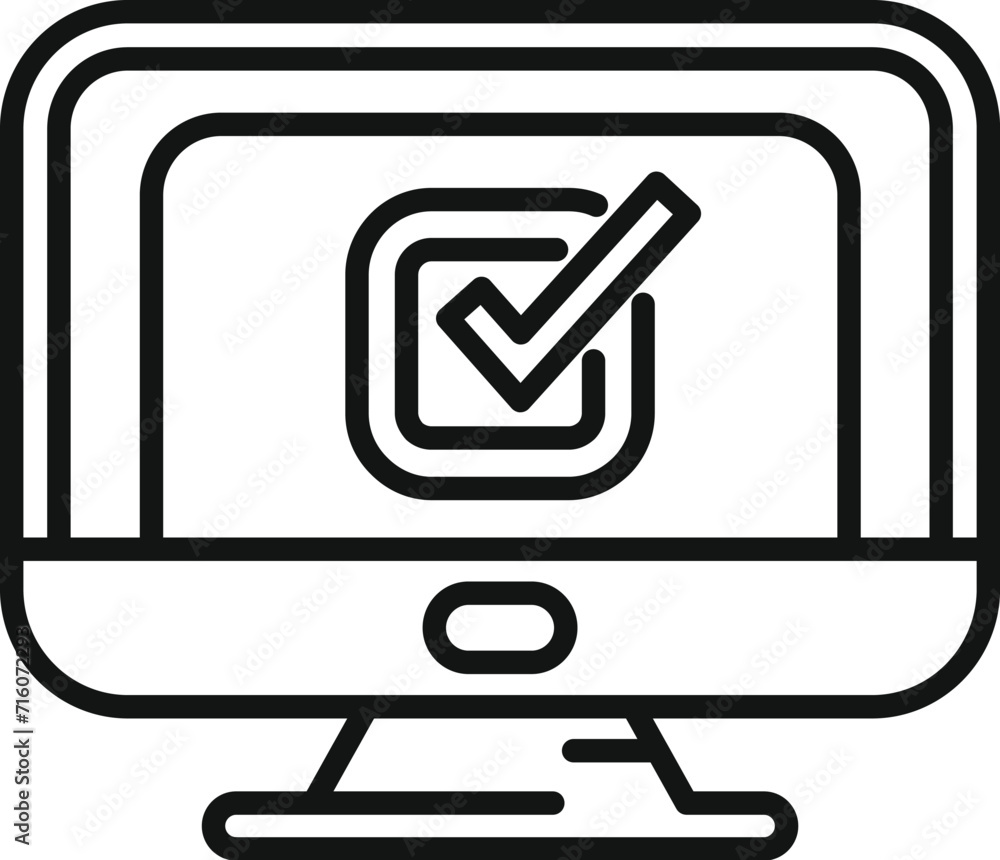 Person computer commerce icon outline vector. Online business. Store product Person computer commerce icon outline vector. Online business. Store product
