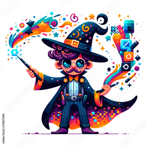 Enchanting Pixels: A Wizard of the Digital World. Spellbinding Creativity with a Touch of Magic