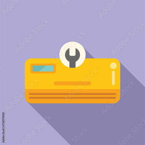 New modern air conditioner icon flat vector. Service at home. Repair system