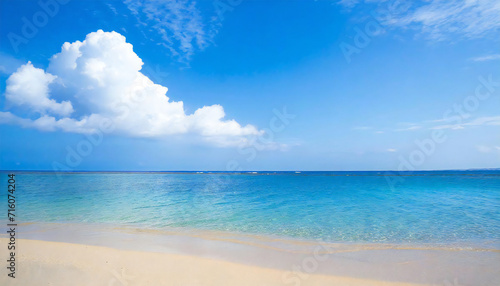 Image of the sea in Okinawa with a blue sky. © seven sheep
