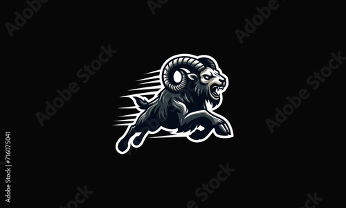 ram running angry vector mascot design