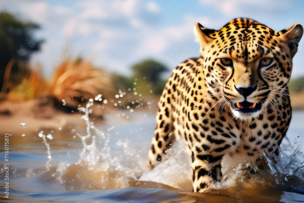 Wild moment: 4K HD wallpaper with majestic portrait of wet cheetah ...