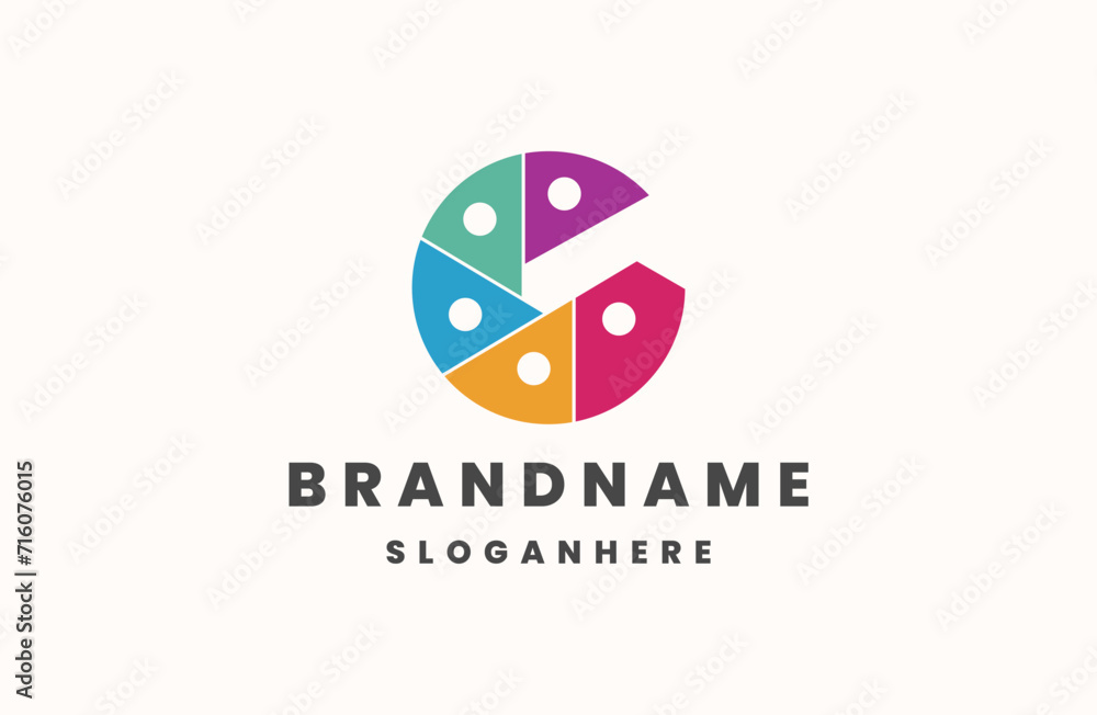 Obraz premium Letter c abstract people logo template vector illustration design