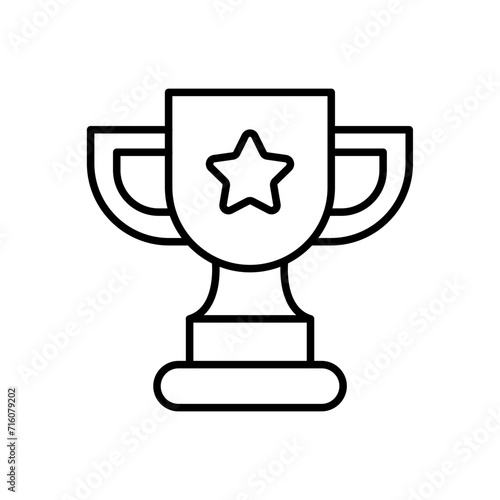 Trophy outline icons, minimalist vector illustration ,simple transparent graphic element .Isolated on white background