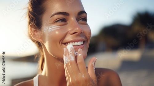 Closeup of a woman gently patting in her nighttime moisturizer, targeting key areas of her face for optimal hydration.