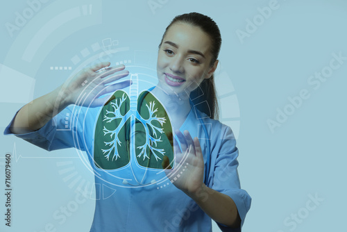 Female doctor using virtual...