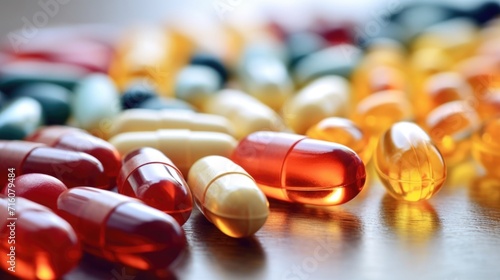 Closeup of a variety of vitamins and supplements, showcasing the trend of tailoring vitamin intake to individual needs. photo