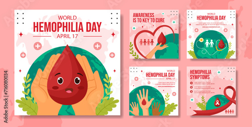 Hemophilia Day Social Media Post Flat Cartoon Hand Drawn Templates Background Illustration