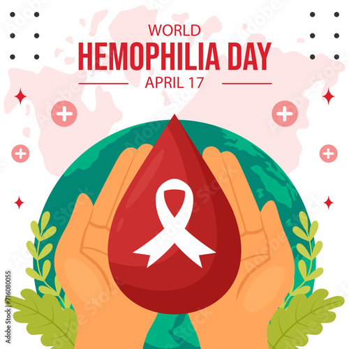 Hemophilia Day Social Media Illustration Flat Cartoon Hand Drawn Templates Background