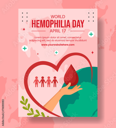 Hemophilia Day Vertical Poster Flat Cartoon Hand Drawn Templates Background Illustration