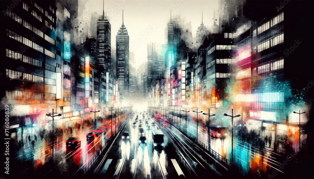 Blurred City Motion Dreamscape.
Abstract blurred city lights and motion in a monochrome dreamscape.