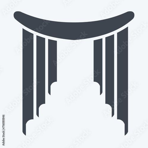 Icon Fishtail. related to Curtains symbol. glyph style. simple design editable. simple illustration