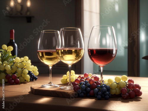 three glasses of different types