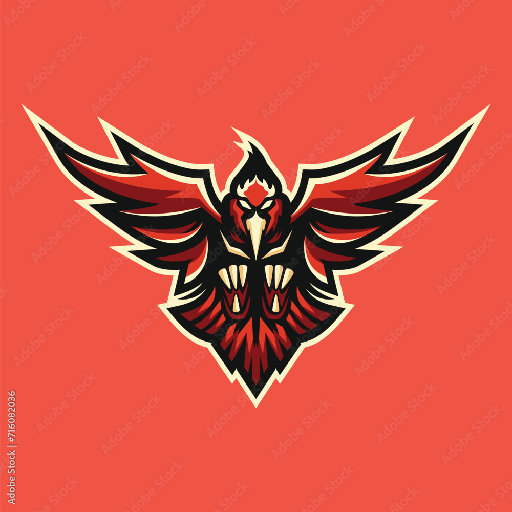 Red bird mascot logo character illustration Red bird mascot logo character illustration