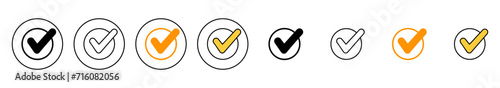 Approved icon set vector. Certified Medal Icon