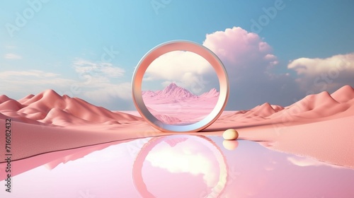 render Abstract panoramic background Surreal Ai Generative