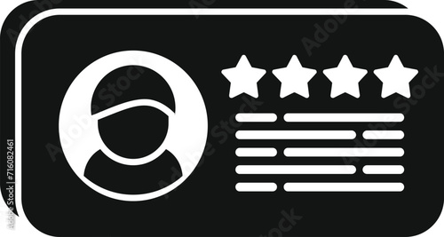 Rate new candidate icon simple vector. Online cv hr. Take new business lead