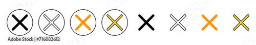 Close icon set vector. Delete sign and symbol. cross sign photo