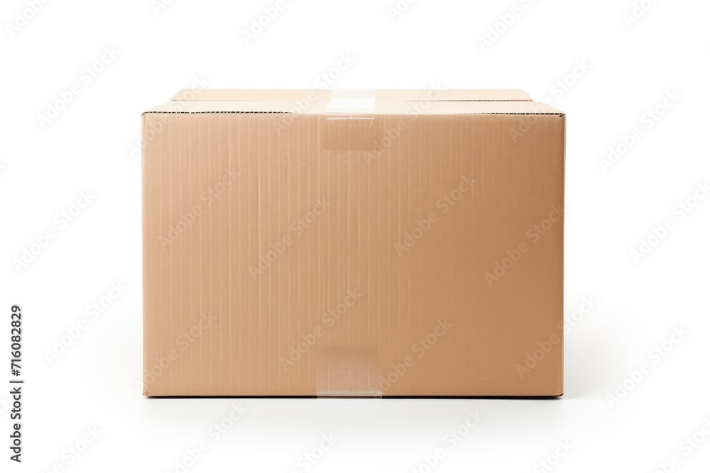 Close-up cardboard box on white background Close-up cardboard box on white background