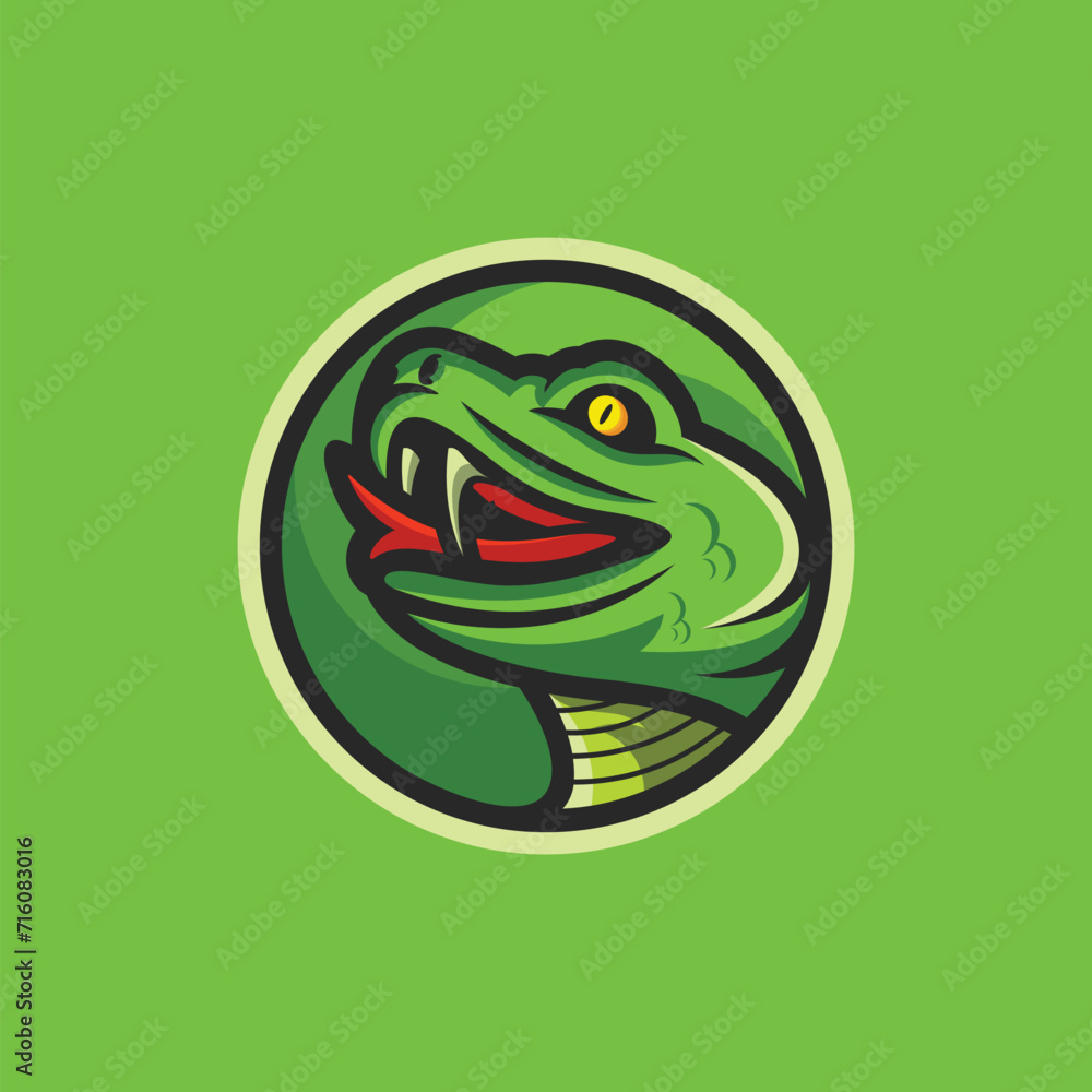Obraz premium Snake head mascot logo design