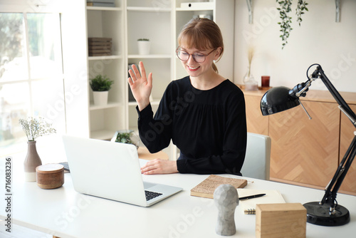 Young woman having job inte...