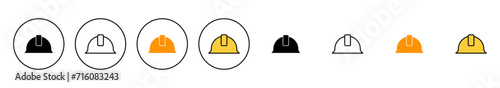 Helmet icon set vector. Motorcycle helmet sign and symbol. Construction helmet icon. Safety helmet