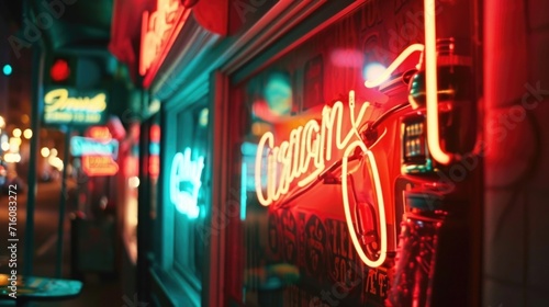 A glowing display of vintage neon signs a tribute to the pas photo