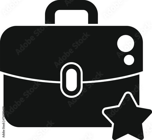 Career job bag icon simple vector. Take new member. Vacation trade