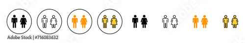 Man and woman icon set vector. male and female sign and symbol. Girls and boys