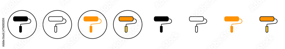 Paint icon set vector. paint brush sign and symbol. paint roller icon vector Paint icon set vector. paint brush sign and symbol. paint roller icon vector