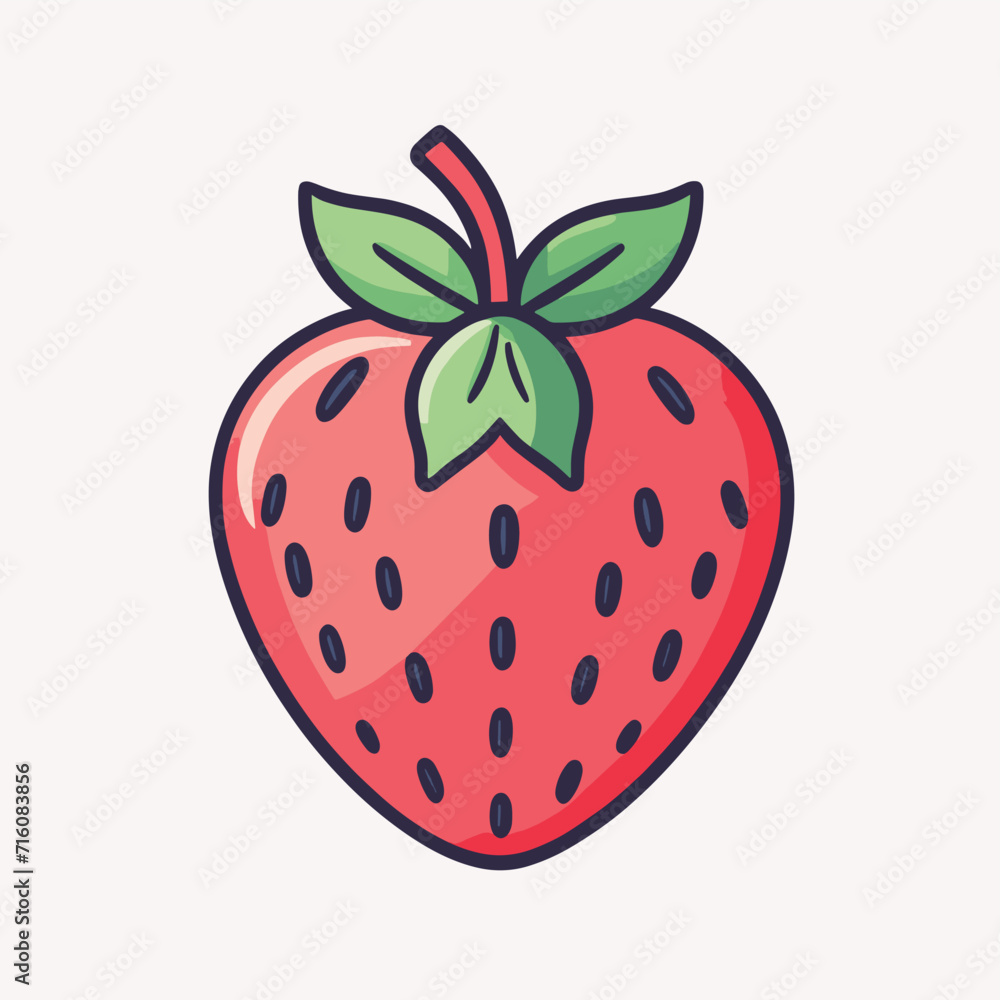Obraz premium Cute strawberry vector illustration