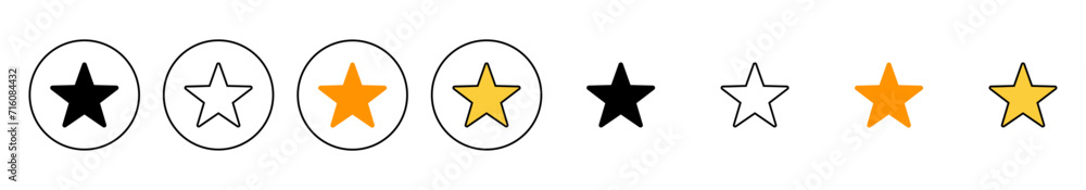 Star Icon set vector. rating sign and symbol. favourite star icon Star Icon set vector. rating sign and symbol. favourite star icon