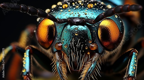 Close up of beetle in natural habitat, wildlife photography for nature enthusiasts and entomologists photo