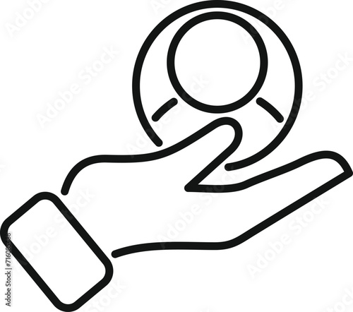 Care new candidate icon outline vector. Person head hr. Online business