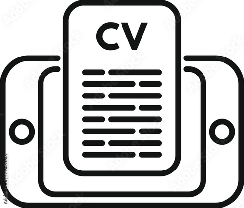 Take online cv icon outline vector. Crew deal service. Cv head collection