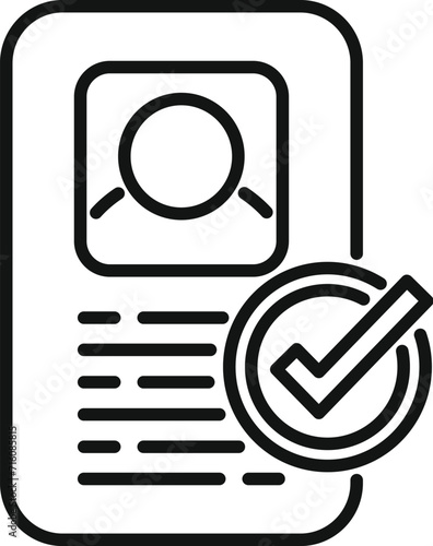 Take new cv candidate icon outline vector. Human staff. New business online