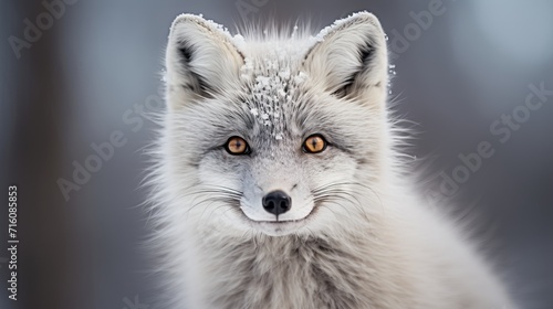 Portrait of a majestic white arctic fox in the wild   captivating wildlife photography photo