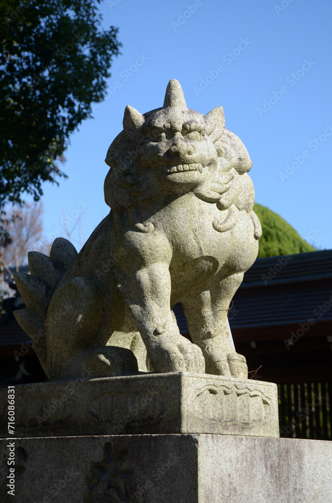 上御霊神社　楼門の狛犬　京都市上京区
